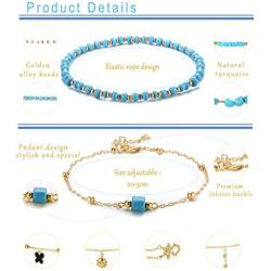 Florideco 22Pcs Ankle Bracelets for Women Inifinity Bead Shell Anklet Adjustable Layered Chain Anklet Set Foot Jewelry