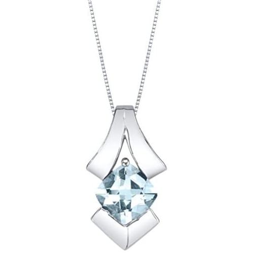 Sterling Silver Pagoda Pendant Necklace available in various colored stones