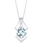 Sterling Silver Pagoda Pendant Necklace available in various colored stones