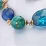 Firstmeet Chunky Crystal Coloured Glaze Beads Long Necklace for Women