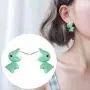 Tattooshe Fashion Stud Earrings Soft Pottery Dinosaur Earrings Green Fine Jewelry for Women Child Girls