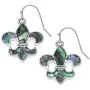 Liavys Fleur De Lis Charm Pendant Fashionable Shell Necklace & Earrings Set - Abalone Paua Shell - Fish Hook - 18'' Link Style Chain - Unique Gift and Souvenir Liavys Fleur De Lis Charm Pendant Fashionable Shell Necklace & Earrings Set - Abalone Paua Shell - Fish Hook - 18'' Link Style Chain - Unique Gift and Souvenir