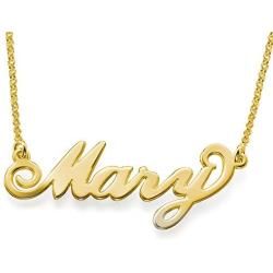 MyNameNecklace Personalized Name Necklace - Personalized Custom Nameplate Pendant Sterling Silver Gold Plated and Solid Gold