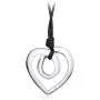 Heart Shape Long Pendant Necklace Silver Plated Black PU Leather Rope Long Chain Necklace for Women Teens Girl by Welbijoux Heart Shape Long Pendant Necklace Silver Plated Black PU Leather Rope Long Chain Necklace for Women Teens Girl by Welbijoux