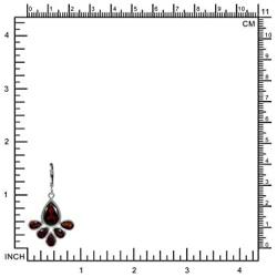 Silvershake Natural Red Garnet Stone 925 Sterling Silver Fan Shape Leverback Drop Earrings