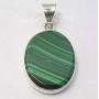 SilverStarJewel 925 Sterling Silver Natural 15 x 20 mm Malachite Pendant 1.2'' Art Gemstone