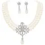 EleQueen Womens Silver-Tone Ivory Simulated Pearls Crystal Victorian Style Statement Necklace Earrings Bridal Wedding Sets EleQueen Womens Silver-Tone Ivory Simulated Pearls Crystal Victorian Style Statement Necklace Earrings Bridal Wedding Sets