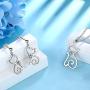 Besilver Cute Animal Pendant Necklace Charm 925 Sterling Silver Cat/Snake/Sloth/Dolphin/Starfish/Snail/Shark Cute Animal Jewelry Gift for Women Girl