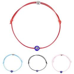 9 Pcs Evil Eye Kabbalah Anklet Braided Bracelet Turkish Eyes Handmade Adjustable Red Rope Bracelets Waterproof Lucky Amulet Friendship String Bracelets Bangles for Women Men Girls Beach Jewelry