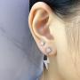 3 Pairs Small Lightning Bolt Dangle Earring Sets-White Gold Plated Round Cubic Zirconia Stud Earrings Hypoallergenic Jewelry for Women