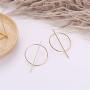 Big Circle Round Dangle Earrings Exaggerated Hollow Circle Link Stick Bar Drop Stud Earrings for Women Girls (Gold)