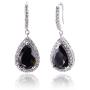 CZ Teardrop Earrings for Wedding - Sterling Silver Cubic Zirconia Crystal Rhinestone Drop Earrings Womens Bridal Jewelry for Bride Bridesmaids Mother of Bride Gift Party Prom Pageant Earring for Girls