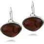 Sterling Silver Red Dark Amber Jewelry Set Earrings Necklace Chain 18 Inches Sterling Silver Red Dark Amber Jewelry Set Earrings Necklace Chain 18 Inches