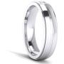 Unisex Comfort Fit Sterling Silver 5mm Court Shape Simulated Diamond Ring Wedding Band