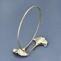 SENFAI Ginkgo Leaf Cuff Hook Bracelet Bangle Open Expandable 3 Tone