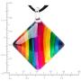 SUVANI Hand Blown Glass Multi-Colored Rainbow Striped Pendant Necklace or Dangle Earrings