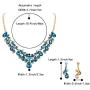 BriLove Womens Wedding Bridal Crystal Teardrop Cluster Leaf Vine Enamel Statement Necklace Dangle Earrings Set