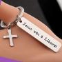 Zuo Bao Religious Christian Gift Jesus Cross Jewelry Jesus was A Liberal Keyring Christian Atheist Religious Liberal Democrat Church