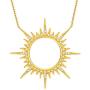 LecAit Sun Necklace for Women,Sterling Silver 18K Gold Plated Rhinestone Dainty Sun Pendant Necklace for Women Girls