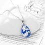 Konpicca Blue Sky Cloud Resin Necklace Transparent Resin Round Ball Teardrop Moon Pendant Necklace for Women Girls Adjustable