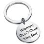 BAUNA Feminism Jewelry Women Inspiration Keychain Girl Power Gift Women Don’t Owe You Shit Feminist Female Equality Key Ring