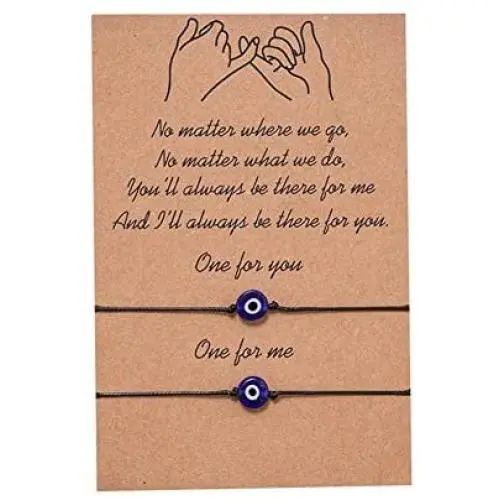 The Woos 2Pcs Evil Eye Bracelets Good Luck Pinky Promise Distance Matching Bracelets for Couple Friendship Family Adjustable Hand-Woven Cords Rope Thread Bracelet Protection Jewelry The Woos 2Pcs Evil Eye Bracelets Good Luck Pinky Promise Distance Matching Bracelets for Couple Friendship Family Adjustable Hand-Woven Cords Rope Thread Bracelet Protection Jewelry