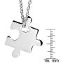 Stainless Steel Jigsaw Puzzle Piece Pendant with 18'' Cable Chain