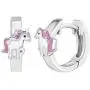 925 Sterling Silver Pink White Unicorn Jewelry Set Earrings Necklace Girls 16