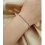 Platinum Plated White Cubic Zirconia Tennis Bracelet Simulated Sapphire Emerald Slider Bangle Bracelet for Women Girls