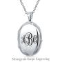 Simple Plain Dome Oval Circle Traditional Keepsake Personalized Engrave Photo Locket For Women Teens Holds Photos Pictures 925 Silver Necklace Pendant Small Medium Large