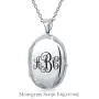 Simple Plain Dome Oval Circle Traditional Keepsake Personalized Engrave Photo Locket For Women Teens Holds Photos Pictures 925 Silver Necklace Pendant Small Medium Large