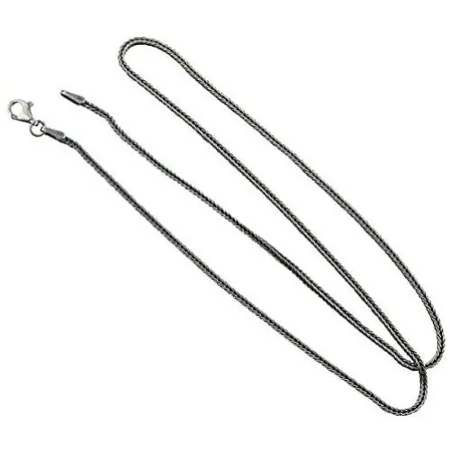 FashionJunkie4Life Sterling Silver 1.5mm Square Foxtail Chain Necklace w/Antique Finish - 16, 18, 20, 24, 30'' FashionJunkie4Life Sterling Silver 1.5mm Square Foxtail Chain Necklace w/Antique Finish - 16, 18, 20, 24, 30''