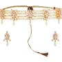 Efulgenz Indian Bollywood 14 K Gold Plated Cubic Zirconia Faux Ruby Emerald Pearl Choker Necklace Earring Bridal Jewelry Set