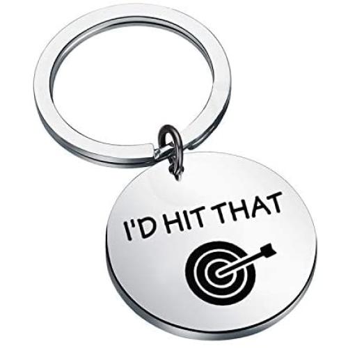 CENWA Darts Gifts Dart Player Jewelry I’d Hit That Keychain Darts Game Lovers Gift Gamer Gift