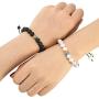 Jovivi Men Women Natural Stone Beaded Bracelet Rainbow LGBT Relationship Couples Bracelets Hematite Tiger Eye Lava Rock Yoga Beads Adjustable Braided Rope