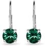 Sterling Silver 6mm Round-cut Classic Leverback Earrings Made with Swarovski Crystals