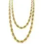 Fashion 21 Hip Hop 80 Unisex Rappers 8, 10, 12mm Hollow Rope Chain Necklace in Gold, Silver Tone