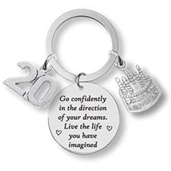 G-Ahora Birthday Keychain Gifts for Him/Her,10th 11th 12th 13th 14th 15th 16th 18th 20th 30th 40th 50th,Go Confidently in The Direction of Your Dreams