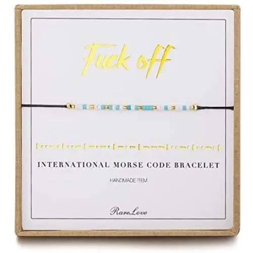 Fuck Off Morse Code Bracelet Inspiration Friendship Encouragement Gift For Women Girls White Tiny Pony Seed Beads Black String Bracelets Fuck Off Morse Code Bracelet Inspiration Friendship Encouragement Gift For Women Girls White Tiny Pony Seed Beads Black String Bracelets