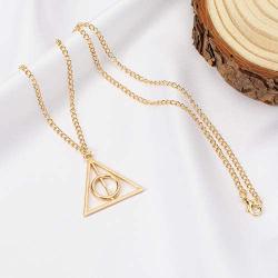 WMBDL Harry Potter Necklace Set Deathly Hallows Golden Snitch Necklace for Harry Potter Fans Gifts Collection or Decorations Magical Cosplay Costume Jewelry Accessories,18'' Chain (Golden)