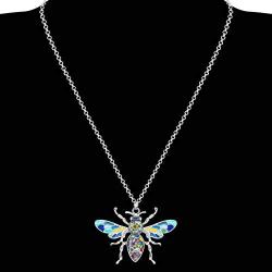 DUOWEI Enamel Honey Bee Necklace Charms Insect Bee Pendant Jewelry Gifts for Women Teen Girls Kids