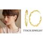 TTOCH Link Chain Hoop Earrrings Minimalist Earrings Gold Paperclip 14K Gold Plated Sterling Silver Open Hoops for Women 