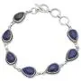 NOVICA Lapis lazuli .925 Sterling Silver Link Bracelet 7.5'', Caressing Rain in Blue