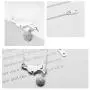 Cute Cat Necklace Crystal Ball Pendant Choker Necklace for Women Teens Girls S925 Sterling Silver Small Polished CZ Diamond Cluster Charm Chain 18'' Hypoallergenic Lovely Jewelry