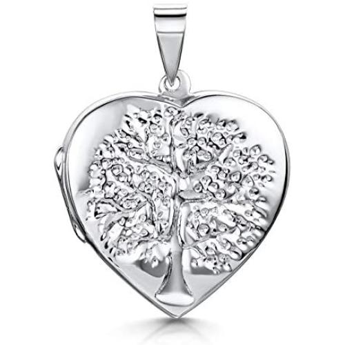 Amberta 925 Sterling Silver - Various Types - Opening Locket for Women - for Birthstone Charm or Photo