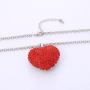Ouran Long Necklace for Women,Love Heart Pendant Necklace for Girls Gift Silver Chain Necklace with CZ Crystal