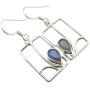 SilverStarJewel Labradorite Earrings 4.1 cm Solid Sterling Silver Art Gift