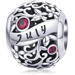 Birthstone Charm 925 Sterling Silver Birthday Charm Love Charm Aniversary Charm for Pandora Charm Bracelet
