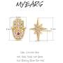 MYEARS Women CZ Stud Earrings Gold Diamond Cubic Zirconia Asymmetry 14K Gold Filled Tiny Boho Beach Simple Delicate Handmade Hypoallergenic Jewelry Gift