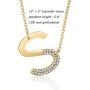 SHERLOVE Gold Initial Necklaces for Women,18k Real Gold Plated Sideways Initial Necklace Diamond Letter Pendant Necklace for Women Girls Personalized Name Necklace Trendy Jewelry